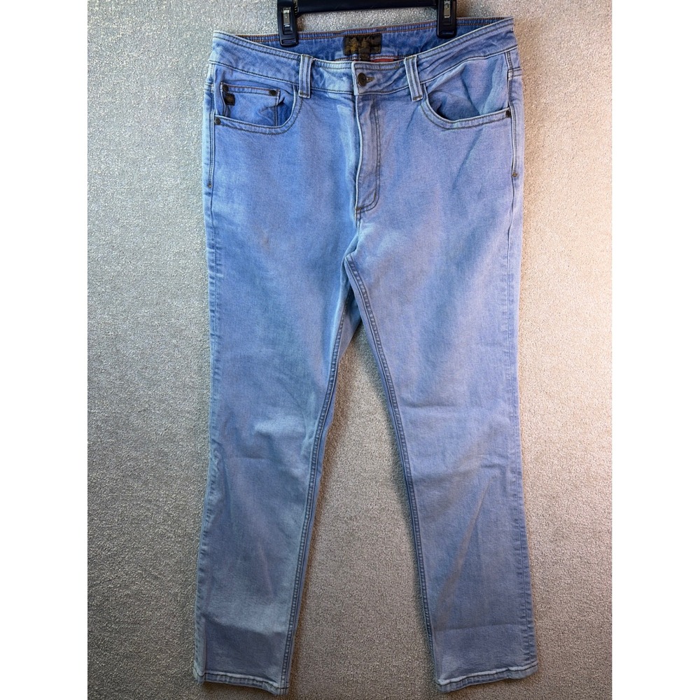 The Territory Ahead Jeans Men 34x34 (Fits 34x33) Blue Classic Fit Stretch Denim - Picture 2 of 10